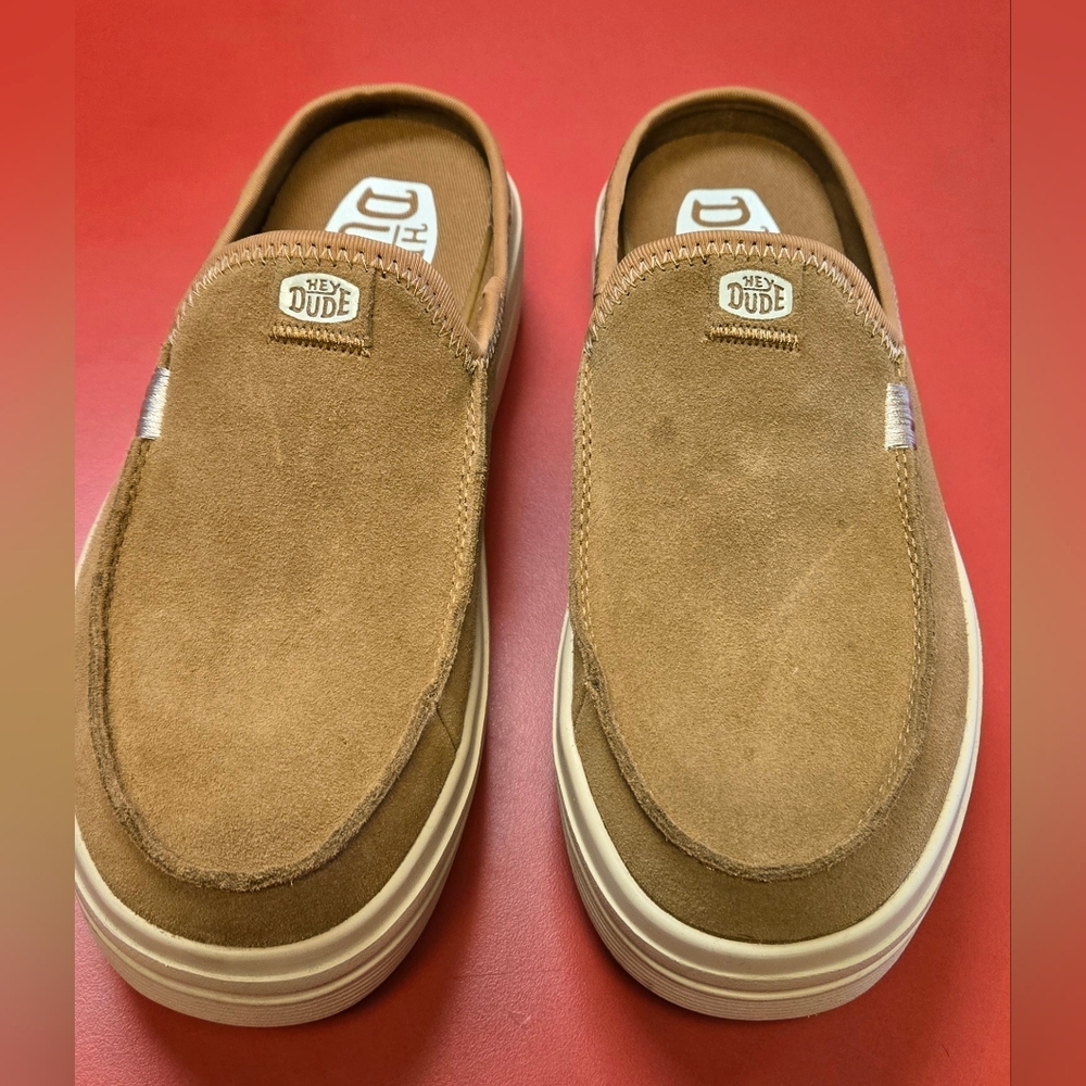 Hey Dude Womens, Tan Suede, Austin Lift, Slip-On Shoes. Size 8